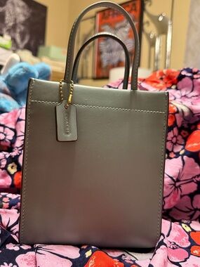 NWT Rare Leather Coach Mini Tote Bag in Sage